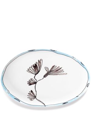 Serax x Marni Midnight Flowers oval plate - White