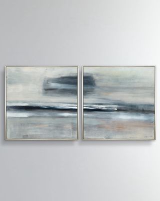 "Serenity" Hand-Embellished Giclee Diptych On Canvas By Carol Benson-Cobb