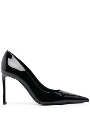 Sergio Rossi 100mm patent-finish pointed pumps - Black