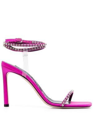Sergio Rossi 110mm crystal-embellished leather sandals - Pink