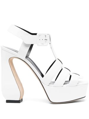 Sergio Rossi 130mm leather sandals - White