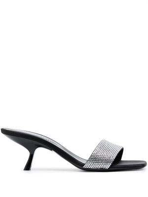 Sergio Rossi 60mm crystal-embellished leather mules - Black