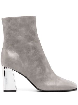 Sergio Rossi 80mm ankle leather boots - Grey