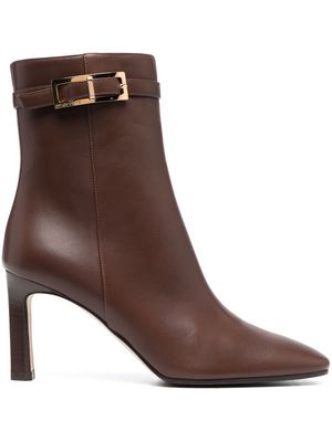 Sergio Rossi 90mm buckle-detail heeled boots - Brown