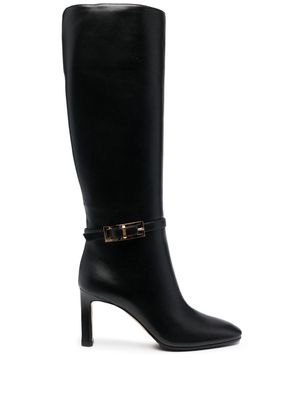 Sergio Rossi buckled knee-high leather boots - Black