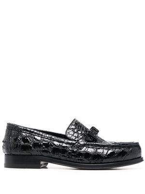 Sergio Rossi crocodile-effect loafers - Black