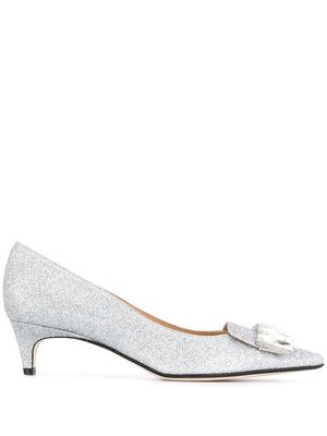 Sergio Rossi embellished pointed pumps - Silver