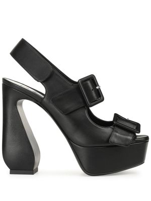 Sergio Rossi leather platform sandals - Black