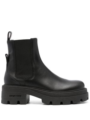 Sergio Rossi Milla square-toe leather boots - Black