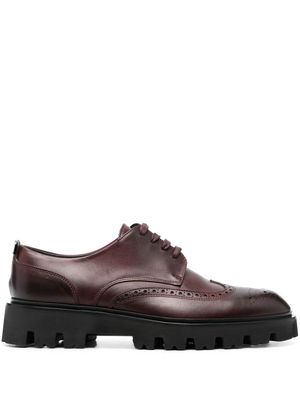 Sergio Rossi perforated leather brogues - Brown