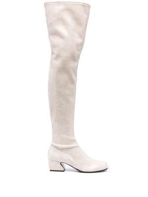 Sergio Rossi round-toe leather 60mm boots - Neutrals