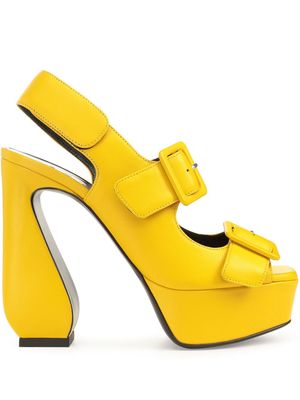 Sergio Rossi SI Rossi 90mm leather sandals - Yellow