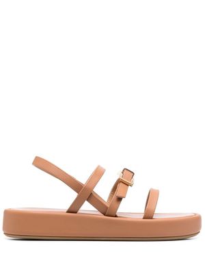 Sergio Rossi strap design leather sandals - Brown
