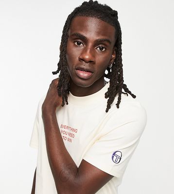 Sergio Tacchini 'everything you need to win' t-shirt in tan - exclusive to ASOS-Brown