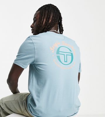 Sergio Tacchini 'everything you need to win' T-shirt with back print in blue - Exclusive to ASOS
