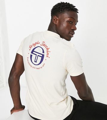 Sergio Tacchini 'everything you need to win' t-shirt with backprint in tan - exclusive to ASOS-Brown