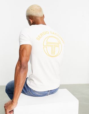 Sergio Tacchini Graciello t-shirt with back print in cream-White