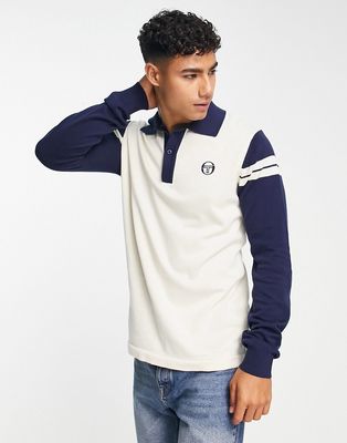 Sergio Tacchini knitted polo with logo in ecru-Neutral