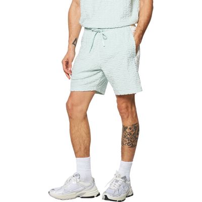 Sergio Tacchini Livata Monogram Terry Cloth Shorts in Surf Spray 