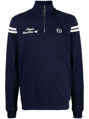 Sergio Tacchini logo-embroidered half-zip sweatshirt - Blue