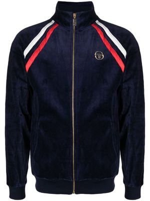 Sergio Tacchini logo-embroidered velour track jacket - Blue