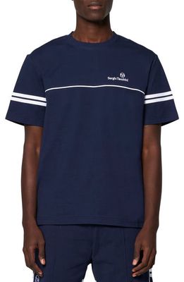 Sergio Tacchini Orion Cotton Jersey Graphic T-Shirt in Maritime Blue