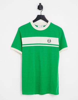 Sergio Tacchini striped logo T-shirt in green