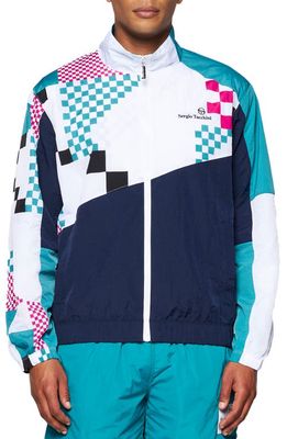 Sergio Tacchini Vento Colorblock Crinkle Nylon Track Jacket in Vento Multi