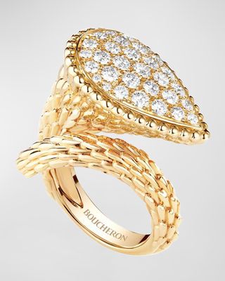 Serpent Boheme 18k Gold Diamond Large Ring, EU 53 / US 6.25
