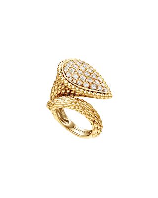 Serpent Boheme 18k Gold Diamond Large Ring, Size 55