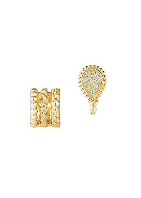 Serpent Bohème 18K Yellow Gold & 0.13 TCW Diamond Mismatched Earrings