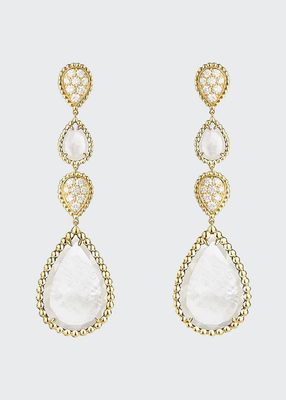 Serpent Boheme Diamond and Mother-of-Pearl Earrings in Yellow Gold