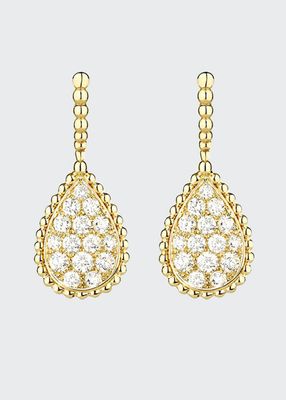 Serpent Boheme Medium Diamond Drop Earrings in Yellow Gold