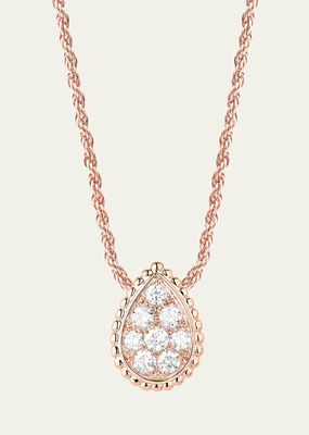 Serpent Boheme Small Pink Gold Diamond Pendant Necklace