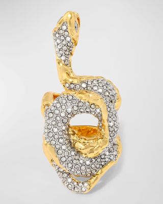 Serpent Crystal Pave Ring