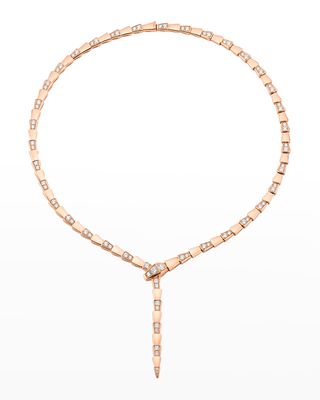 Serpent Pink Gold Diamond Necklace
