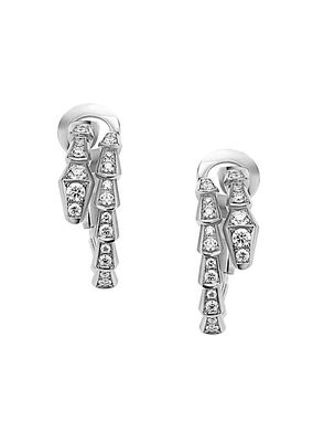 Serpenti Viper 18K White Gold & Diamond Earrings