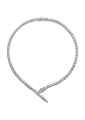 Serpenti Viper 18K White Gold & Diamond Necklace