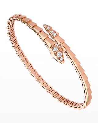 Serpenti Viper Bracelet in 18k Rose Gold and Diamonds, Size L