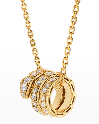 Serpenti Viper Necklace in 18k Yellow Gold with Full Diamond Pave