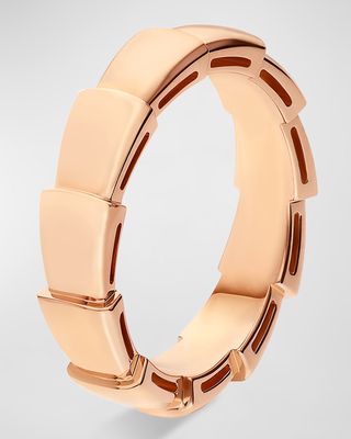 Serpenti Viper Wedding Band Ring in 18k Rose Gold, Size 56