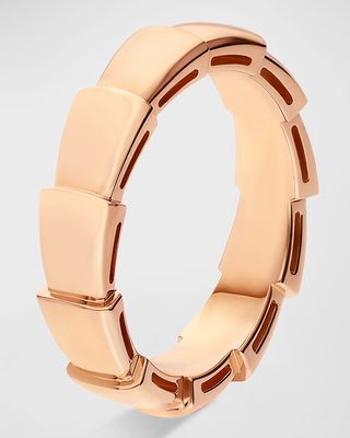 Serpenti Viper Wedding Band Ring in 18k Rose Gold, Size 62