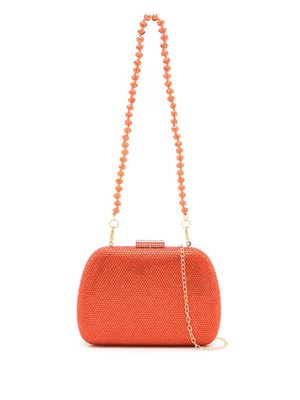 SERPUI Ang crystal-embellished clutch bag - Orange