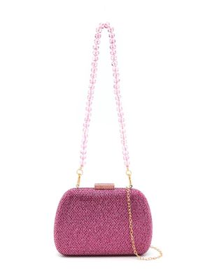 SERPUI Ang crystal-embellished clutch bag - Pink