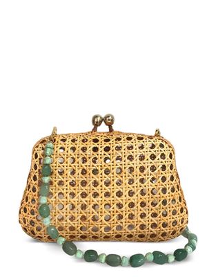 SERPUI Blair beaded-strap clutch bag - Neutrals