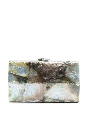 SERPUI Charlotte shell clutch bag - Metallic