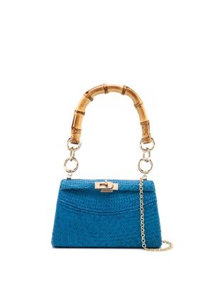 SERPUI Chiara straw clutch bag - Blue