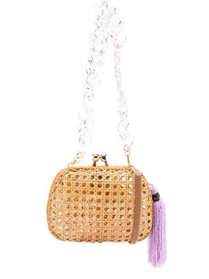 SERPUI Lolita tassel-detail wicker bag - Brown