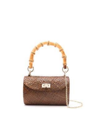 SERPUI Melissa bamboo-handle shoulder bag - Brown