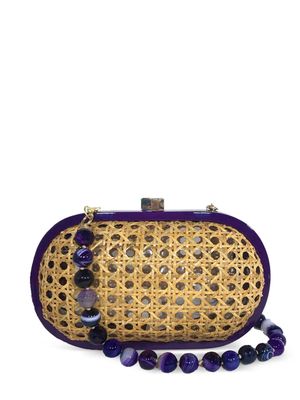 SERPUI Olivine beaded-trap clutch bag - Neutrals